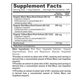 NusaPure Maca Racine capsules végétales avec un verre d'eau