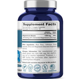 NusaPure Magnésium Malate 1350mg gélules végétales arrière