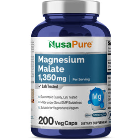 NusaPure Magnésium Malate 1350mg gélules végétales avant