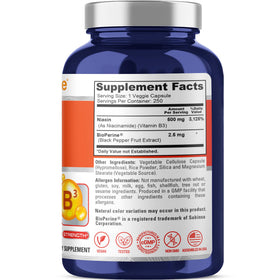 NusaPure Niacine Flush Free 500mg capsule ouverte montrant son contenu