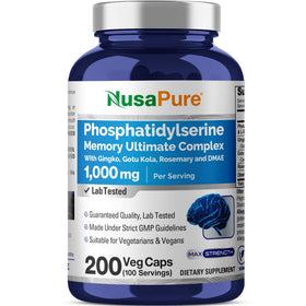 NusaPure Phosphatidylserine 1000mg 200 gélules végétales vue de face