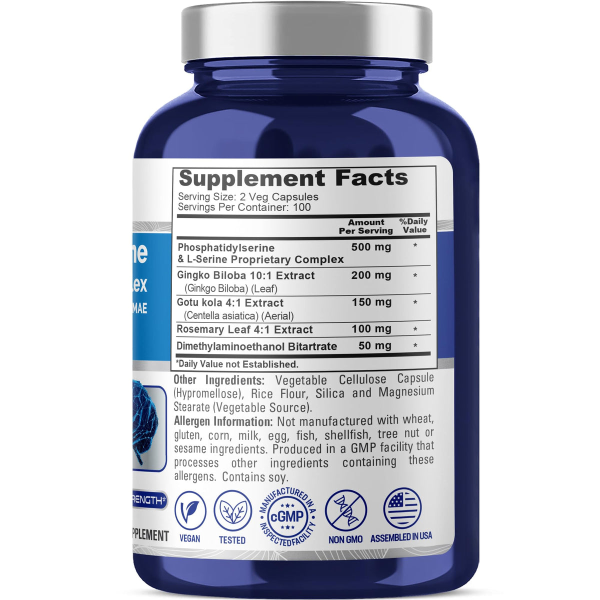 NusaPure Phosphatidylserine 1000mg étiquette du produit