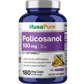 NusaPure Policosanol 100mg 180 capsules végétales vue de face