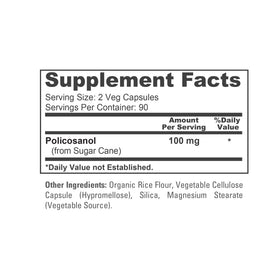 NusaPure Policosanol 100mg capsules végétales avec canne à sucre