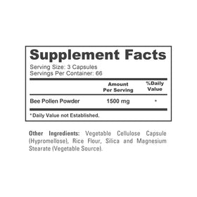 NusaPure Pollen d'Abeille 1500mg capsules sur fond blanc