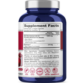 NusaPure Racine de Betterave 1000mg capsules végétales sur une table