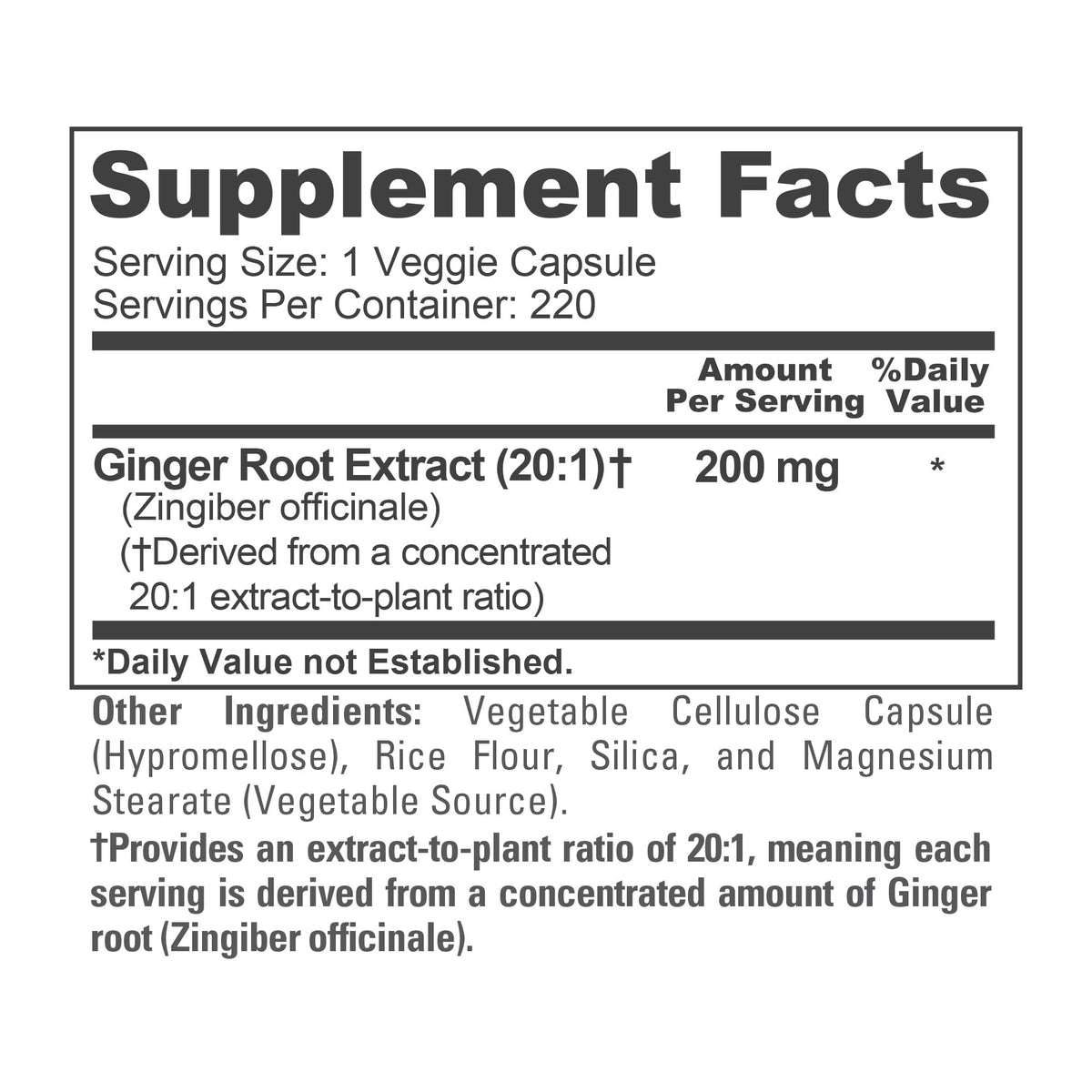 NusaPure Racine de Gingembre 200mg capsules végétales sur fond blanc