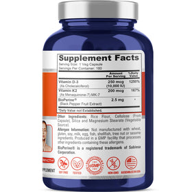 NusaPure Vitamine D3 & K2 180 gélules végétales