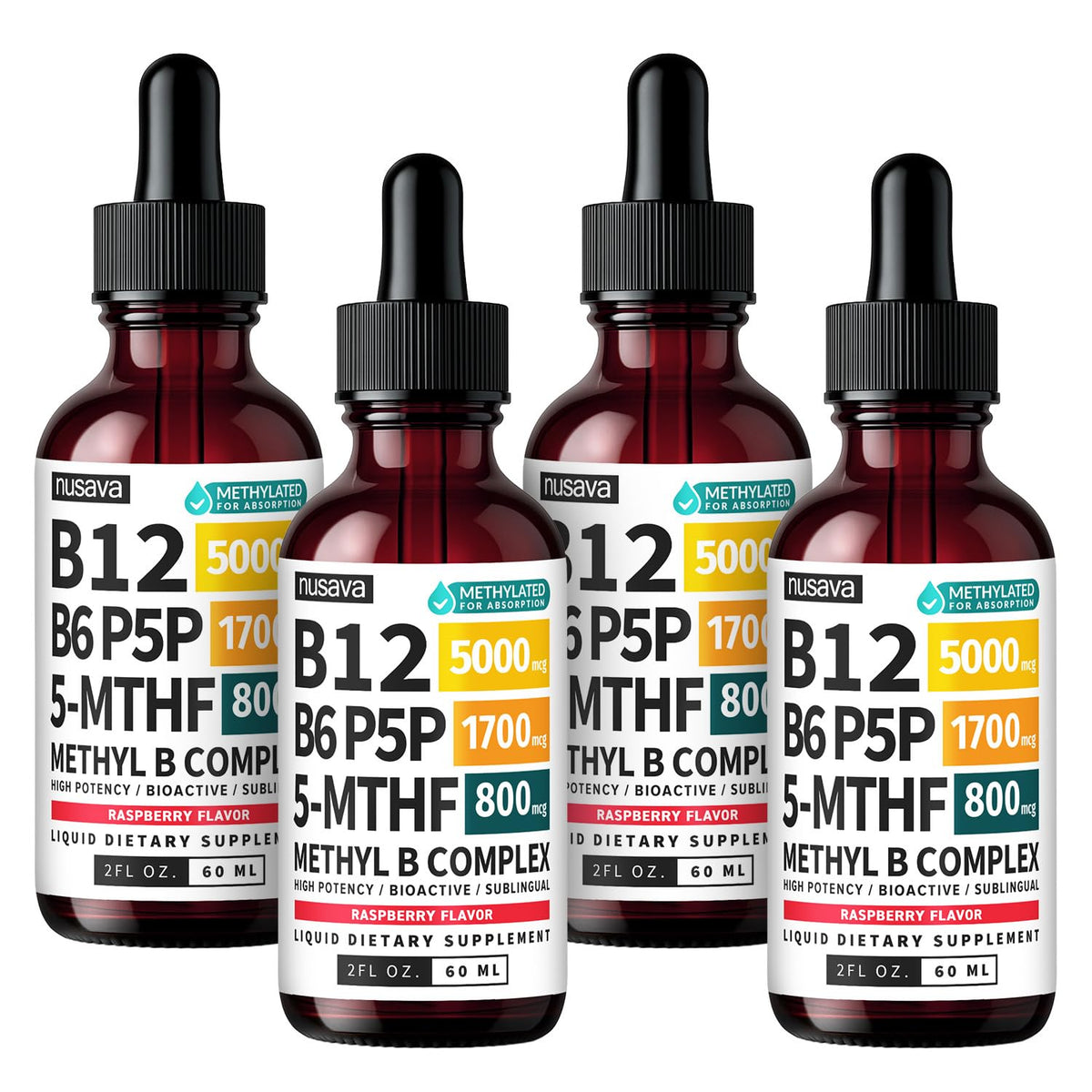 NUSAVA B Complex Methylé 5000mcg flacon avant vue