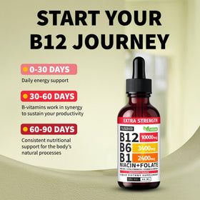 NUSAVA B12 liquide 10000 mcg framboise avec cuillère doseuse