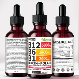 NUSAVA Gouttes de Vitamine B12 sur fond neutre