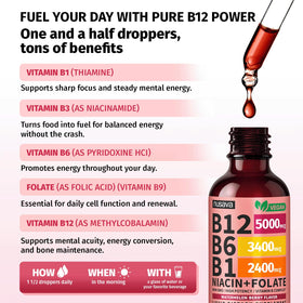 NUSAVA Gouttes Liquides B12 5000mcg, gouttes en présentation