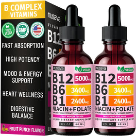 NUSAVA Gouttes Liquides B12 5000mcg Pack de 2 vue avant