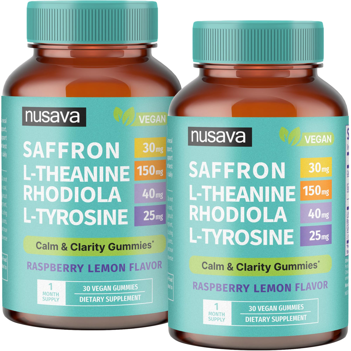 NUSAVA gummies de safran 4-en-1 vue de face avec emballage