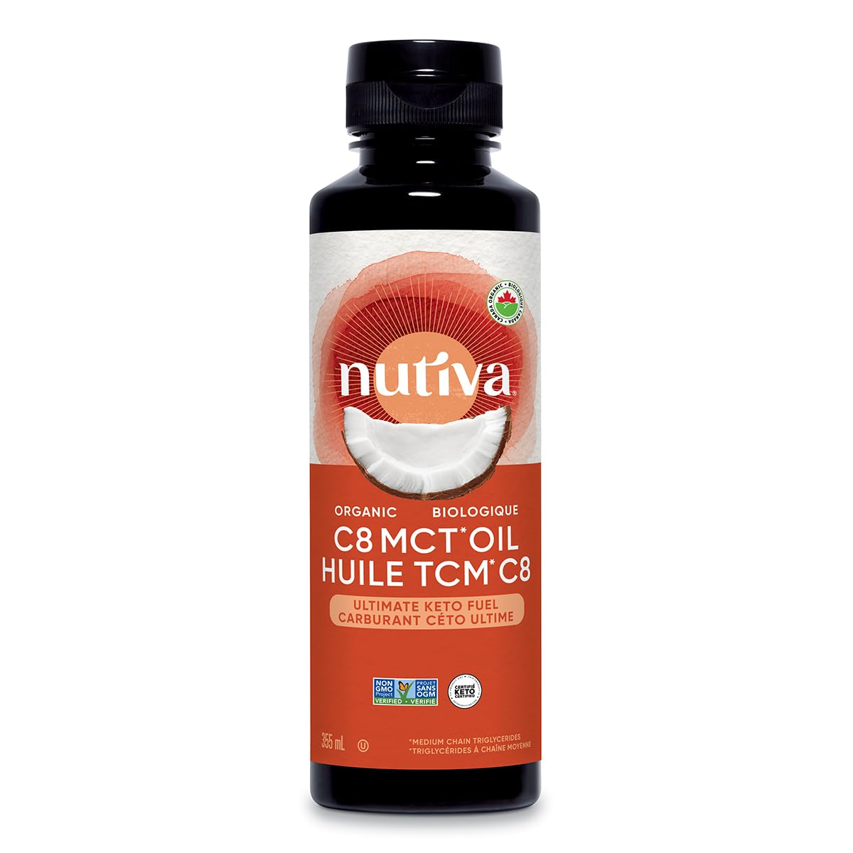 Nutiva Huile MCT C8 Bio 358g vue avant