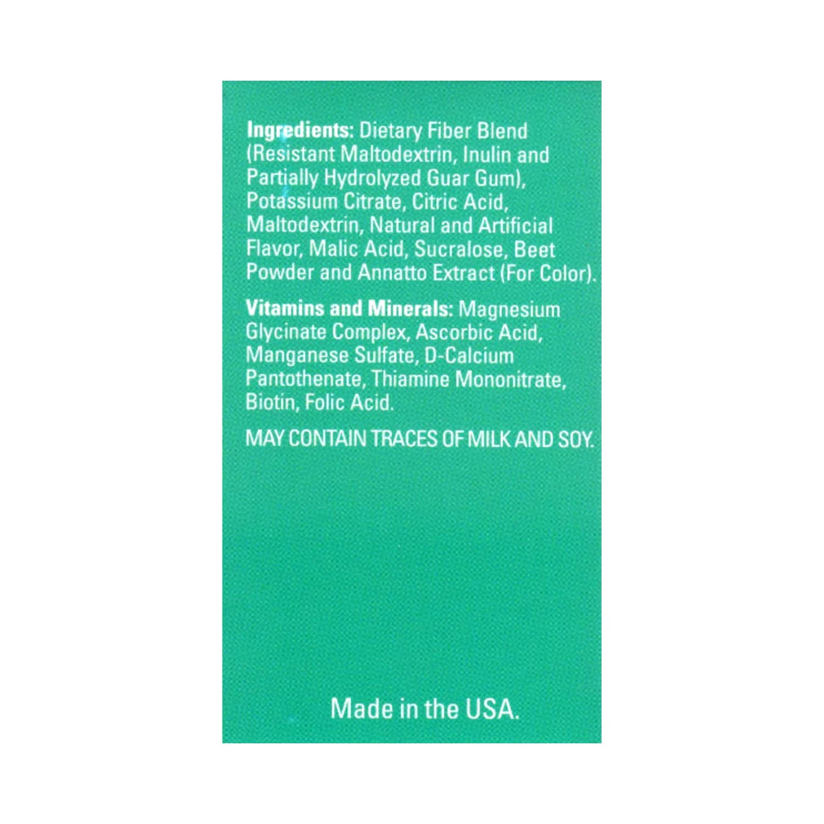 Nutmeg State Nutrition Mélange de Boisson Riche en Fibres 136g arrière