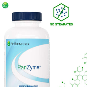 Nutra BioGenesis PanZyme avec étiquette détaillant les ingrédients
