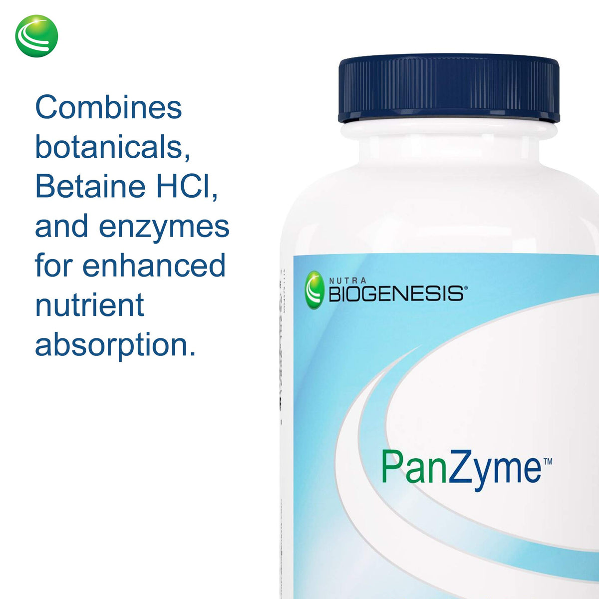 Nutra BioGenesis PanZyme, flacon sur une table en bois