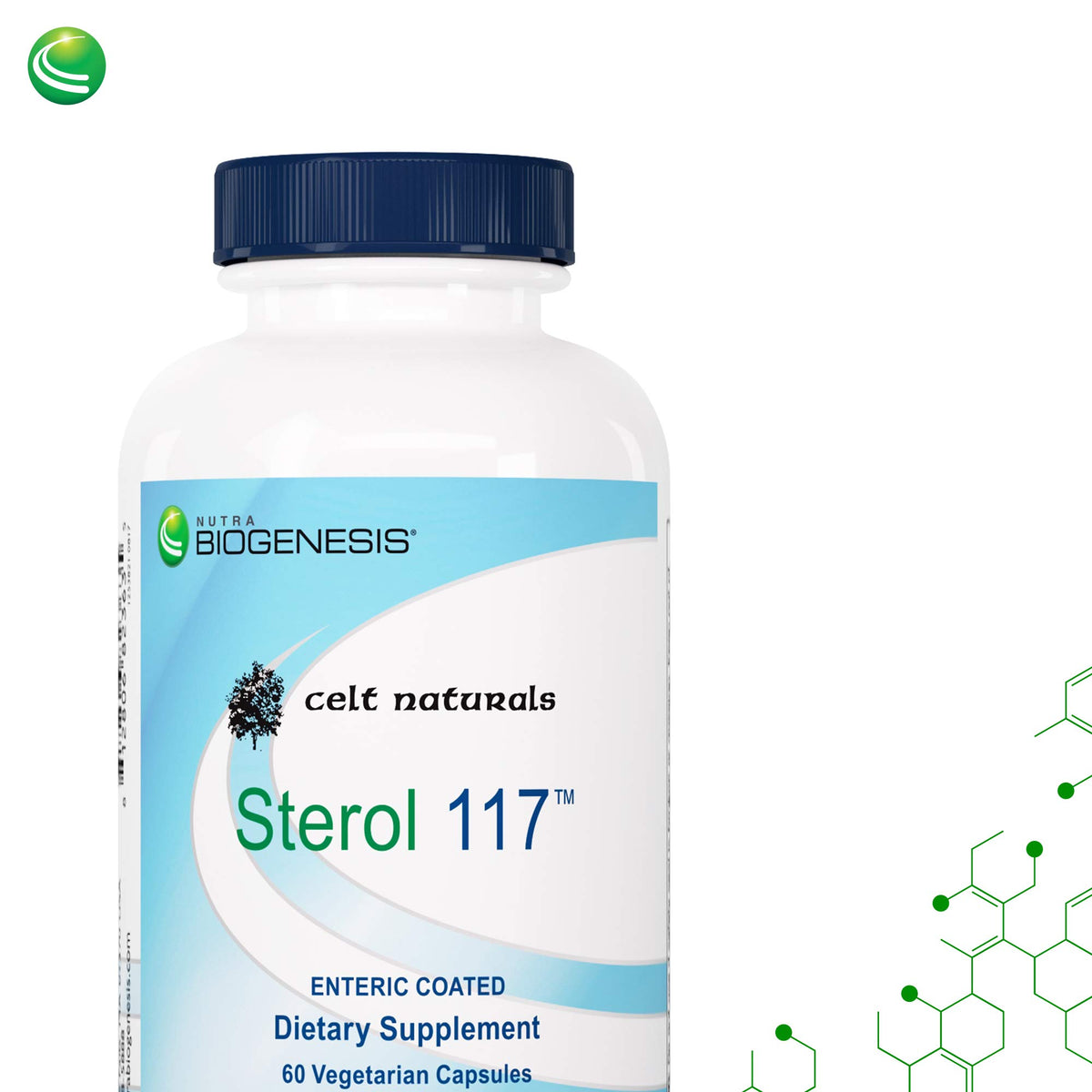Nutra BioGenesis Sterol 117 60 Capsules Végétariennes sur fond blanc