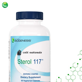Nutra BioGenesis Sterol 117 60 Capsules Végétariennes sur fond blanc