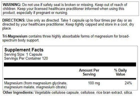 Nutra BioGenesis Tri-Magnesium Complex 120 capsules side view