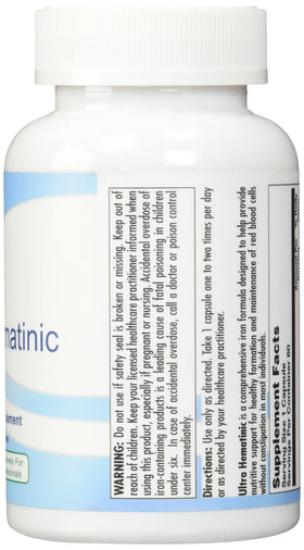 Nutra BioGenesis Ultra Hematinic 60 capsules vue de côté