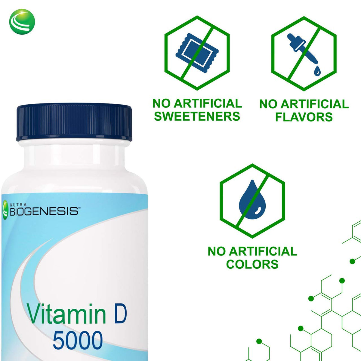 Nutra BioGenesis Vitamine D3 5000 IU gélules côté