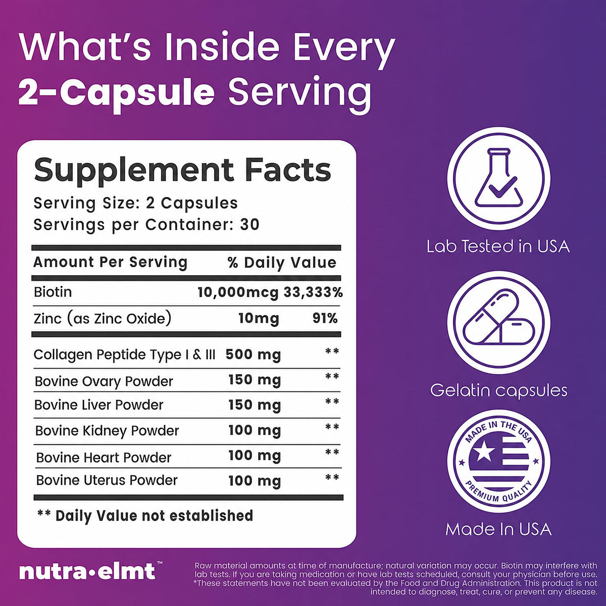 NUTRA ELMT complément alimentaire femme 5 organes 60 capsules dans un environnement naturel