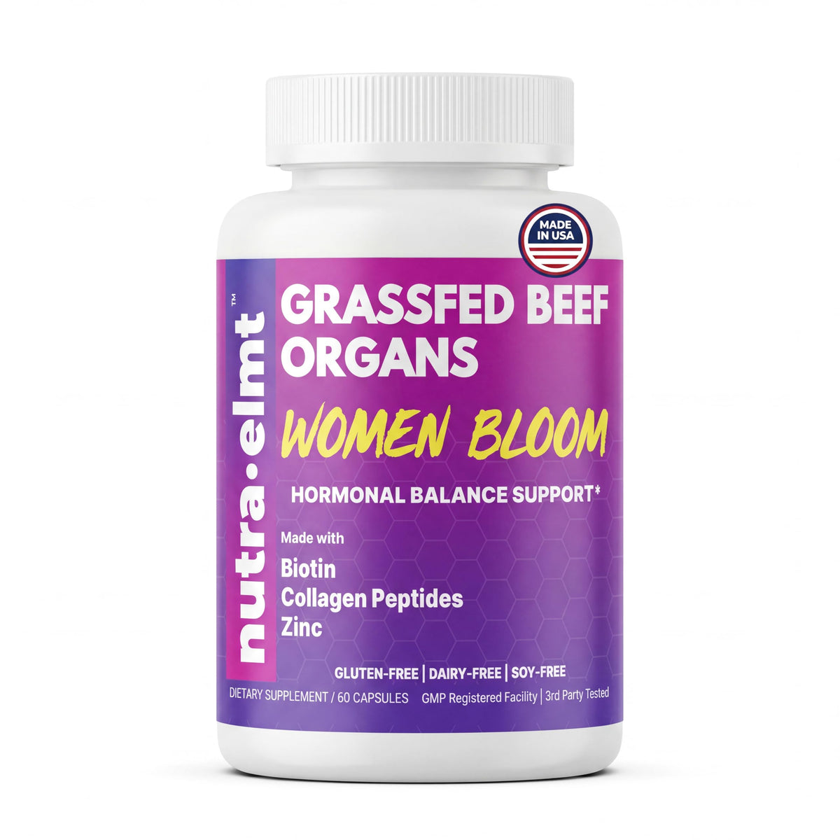 NUTRA ELMT complément alimentaire femme 5 organes 60 capsules vue avant
