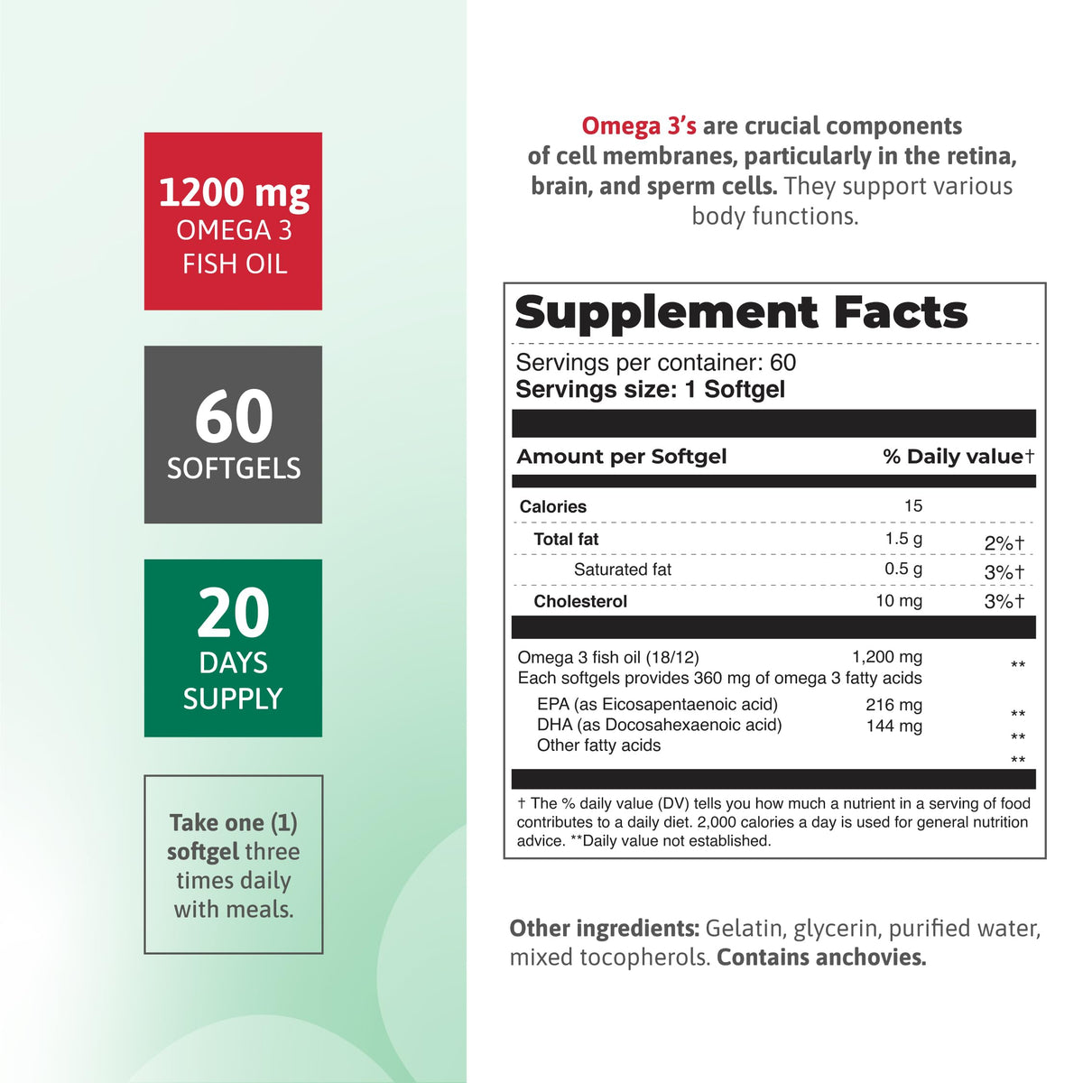 Nutra Nutrition Huile de Poisson 1200 mg gélules côté