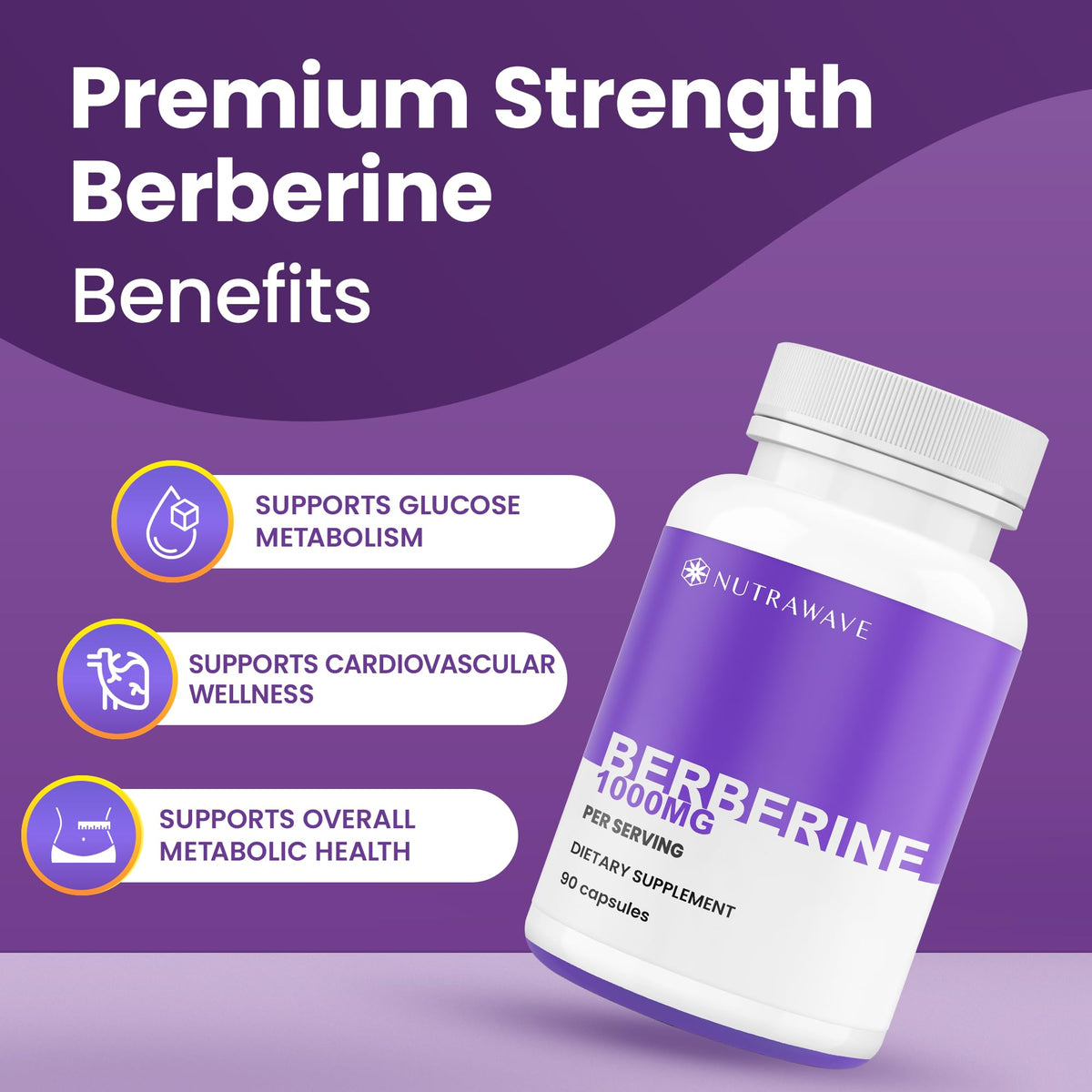 Nutra Wave Berbérine Pure 1000mg capsules arrière