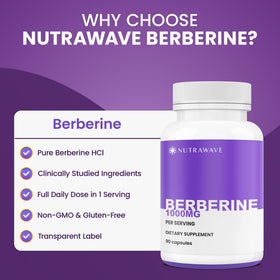 Nutra Wave Berbérine Pure 1000mg capsules avec boîte