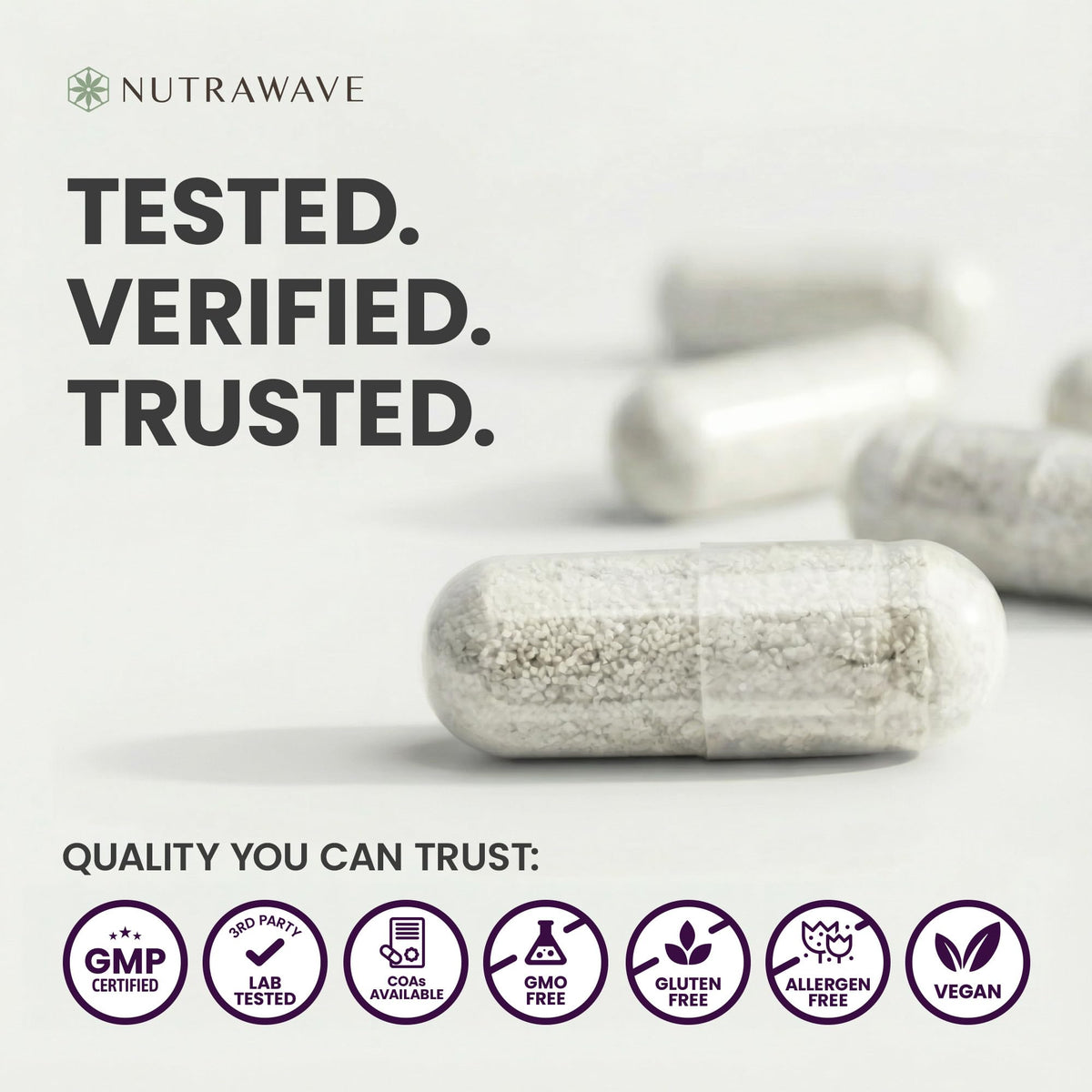 Nutra Wave Probiotiques 50 Milliards capsules avec d'autres compléments alimentaires