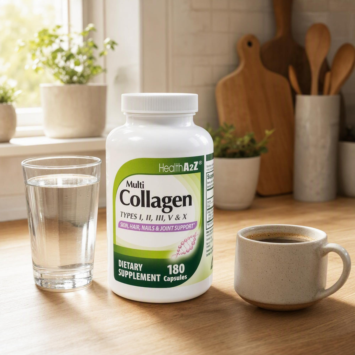 NutraA2Z Multi Collagène 180 capsules avec d'autres compléments