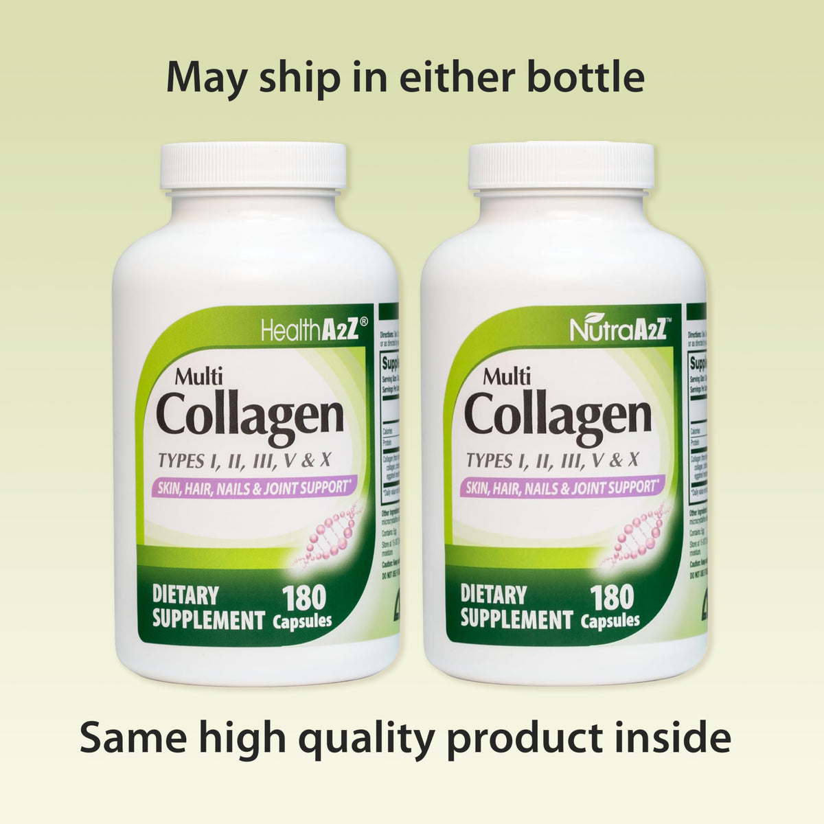 NutraA2Z Multi Collagène 180 capsules avec étiquette