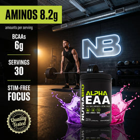 NutraBio Alpha EAA emballage avec logo et informations