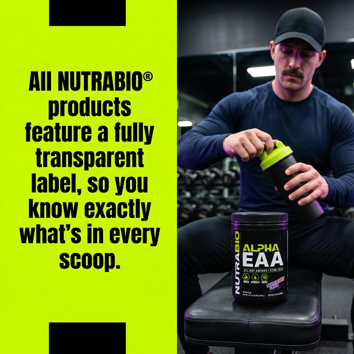 NutraBio Alpha EAA en utilisation pendant un entraînement