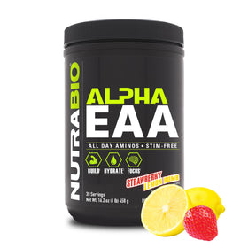NutraBio Alpha EAA poudre d'acides aminés 30 portions saveur fraise citron
