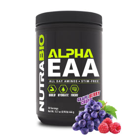 NutraBio Alpha EAA poudre d'acides aminés 30 portions saveur Raisin Berry Crush