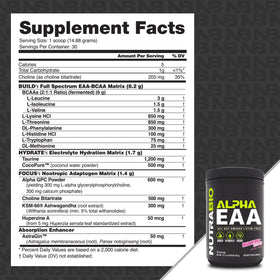 NutraBio Alpha EAA poudre d'acides aminés - vue de côté