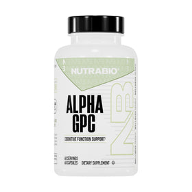 NutraBio Alpha GPC 300mg 60 capsules végétales, emballage avant