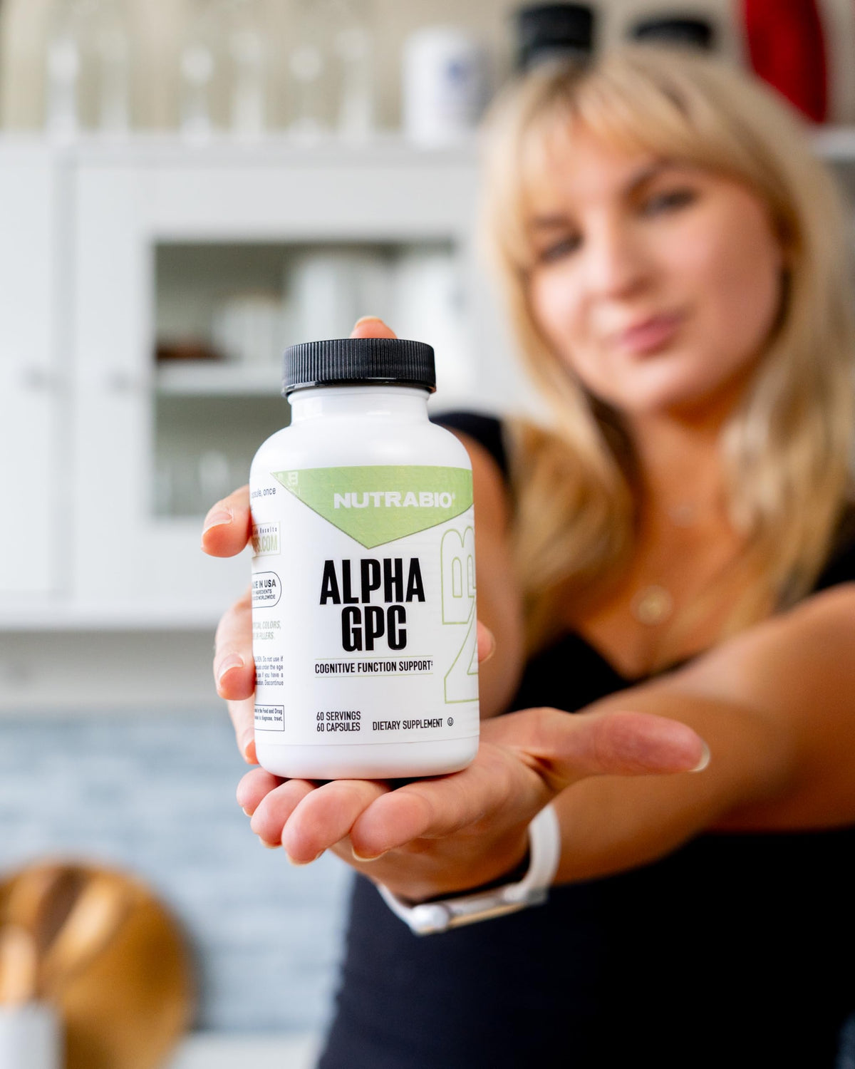 NutraBio Alpha GPC 300mg capsules, contenu de la boîte
