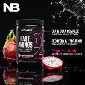 NutraBio Base Aminos EAA + BCAA poudre avec cuillère doseuse