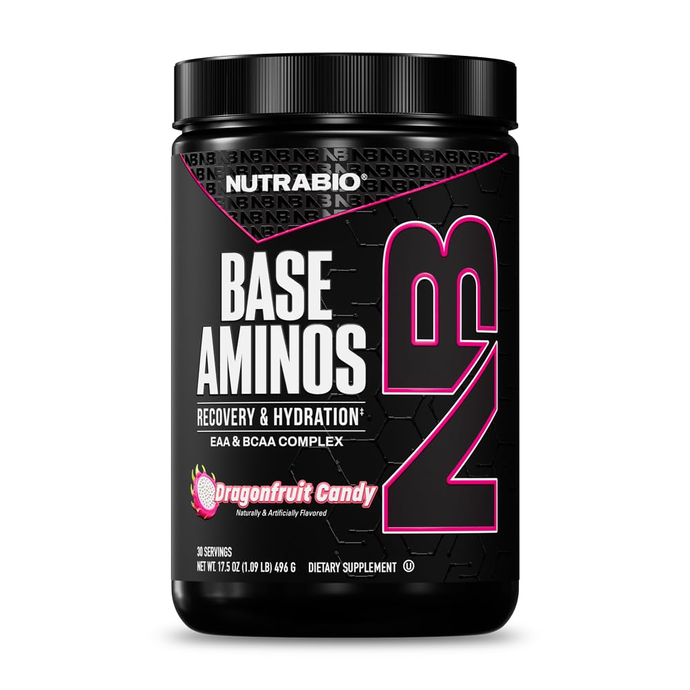 NutraBio Base Aminos EAA + BCAA poudre vue de face