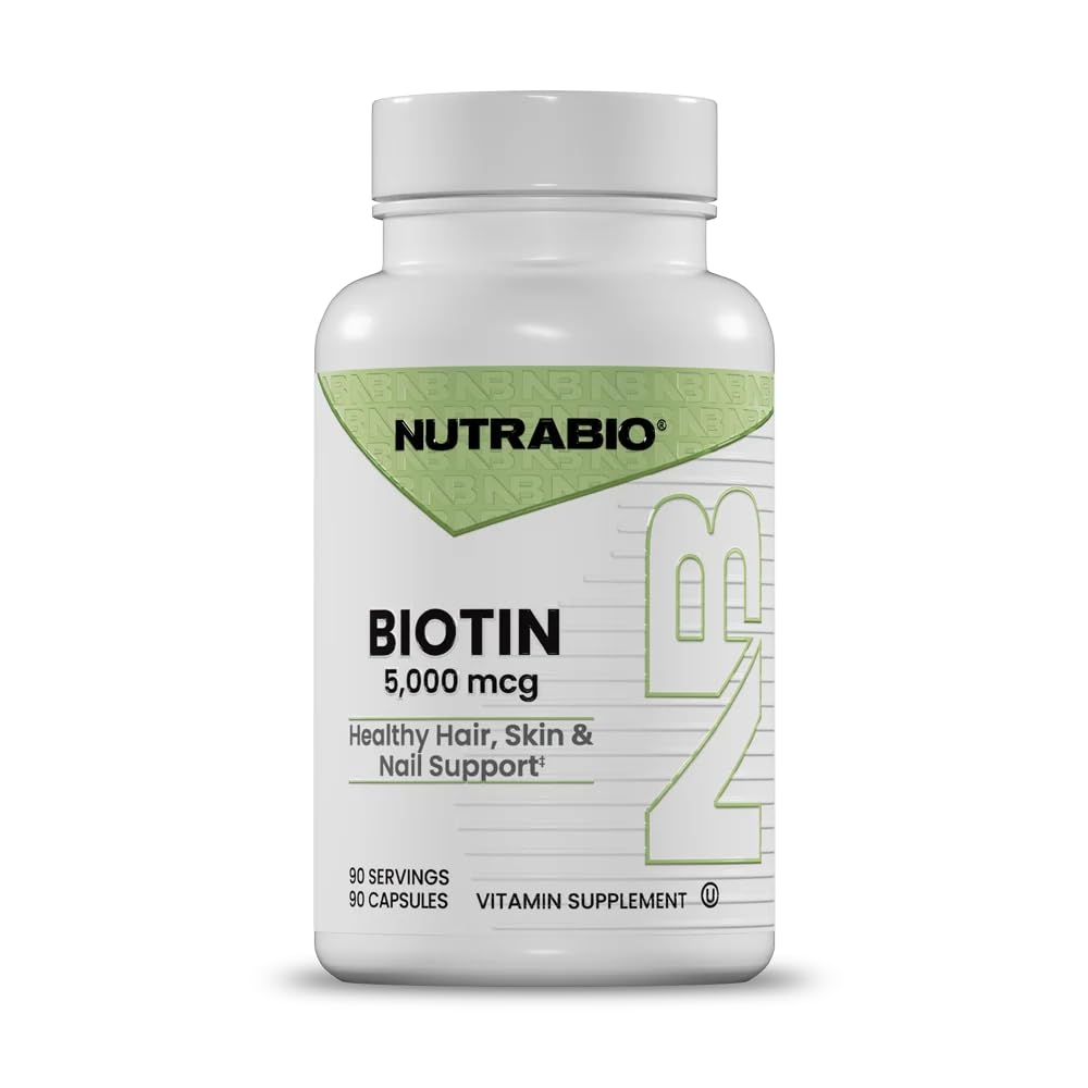 NutraBio Biotine 5000 mcg capsules végétales devant
