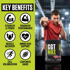 NutraBio CGT-MAX Poudre 549g avec shaker et eau