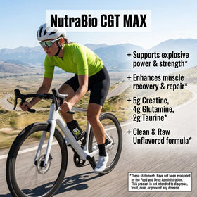 NutraBio CGT-MAX Poudre avec un verre d'eau
