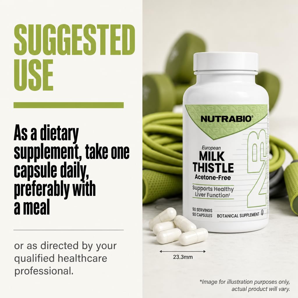 NutraBio Chardon Marie 241mg avec ingrédients sur fond blanc