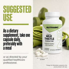 NutraBio Chardon Marie 241mg avec ingrédients sur fond blanc