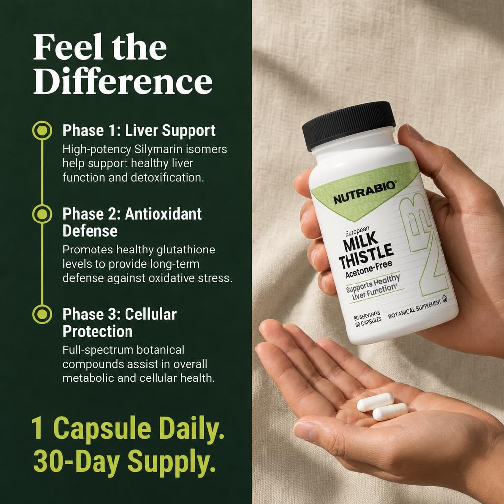 NutraBio Chardon Marie 241mg capsules sur table